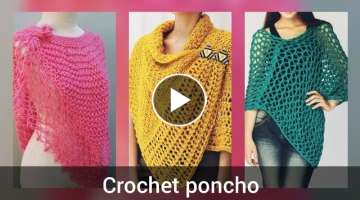 beautiful knitted crochet poncho styles and patterns for women's