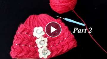 (Part 2) Stylish Cap For Girls #Ladies woolen topi #Crochet Winter Cap #topi pattern #topi #scarf