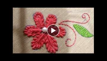 Hand Embroidery: Bullion Lazy Daisy & Double cast on stitch by EASY LEARNING BY ATIB