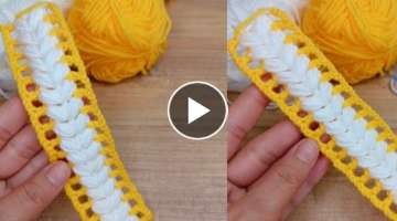????Super Easy Crochet Knitting - Şahane tığ oyası örgü modeli// tığ işi bandana örgü ...