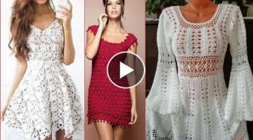 One colour Crocheting vintage dresses designes for women's,, round pattern designes ideas