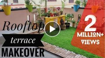 Rooftop Terrace Garden Transformation | Terrace Makeover | DIY Ideas | Small garden design.