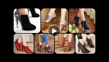 High heels boots and shoes ankle stileto sexy pumps women leather pointed toe Booties
