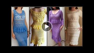 Top Wonderful latest stylish easy crochet handknit skirts blouse crop top pattern designs for wom...
