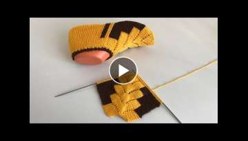 Çam modeli/ kolay patik /iki şiş patik/çeyizlik patik / knitting easy/knitting socks crochet/...