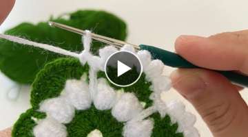 Super Easy Crochet Knitting - Tığ İşi Çok Güzel Örgü Çiçek Modeli - Crochet Flower