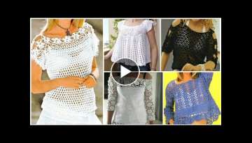 Latest designer crochet knitted lace pattern beggie tops s for high fashion/Boho crochet blouses
