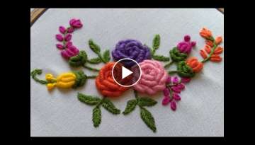 Hand Embroidery - Brazilian Embroidery - Bullion Knot Rose Embroidery