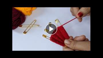 Amazing Hand Embroidery flower design trick with Sefaty pin | Very Easy Hand Embroidery flower id...