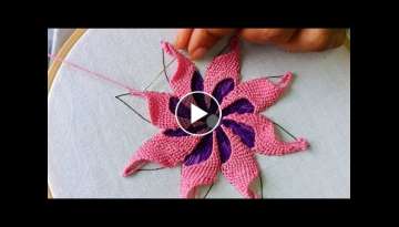 Super Unique Flower Hand Embroidery Design, Needlepoint Art for Beginner, Flower Sewing Technique