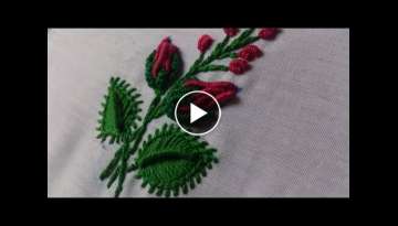 Hand embroidery designs.Beautiful tiny design for dresses.Bullion knot stitch.