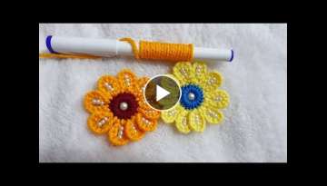 Wow Amazing Making Hack Needle Trick Hand Embroidery Easy Flower Design #100