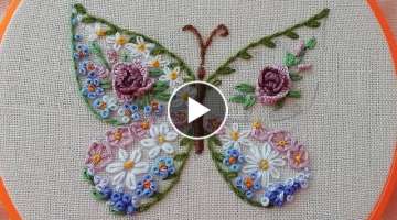 Floral embroidery : Amazing Flower Butterfly | Easy Stitch