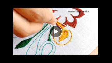 Hand Embroidery/Beautiful border for nakshi kantha/Kurti border design Stitching Tutorial #sewing