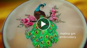 Hand Embroidery : Peacock with Roses | Magic Stitches