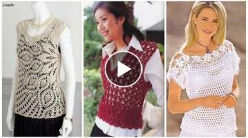 Trendy stylish hand knitted crochet bolero lace pattern top blouse dress for fashion college girl...