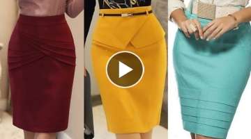 Highly running & fabulous plain women official skirts collection2021