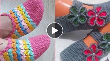 Very stylish & Usefull Crochet Knitted shoes & socks designes/Handmade Collection