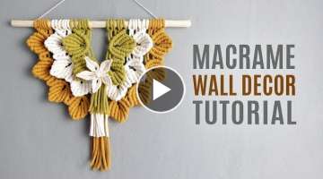 DIY Macrame Wall Hanging Leaves with Flower