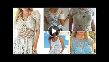 Trendy designer highly women fashion bolero lace pattern top blouse dress/Boho crochet beggie des...