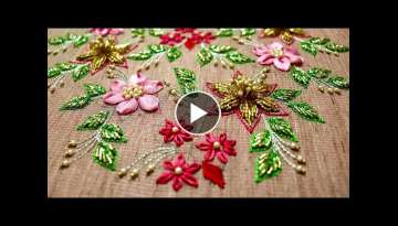 Blouse making/ cutdana loading/ lazy daisy stitch/ ribbon embroidery