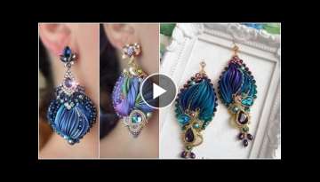 Stunning Bead embroidery, shibori silk, soutache, swarovski Handmade Jewelry/#shibori silk Jewelr...