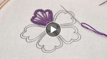 Hand embroidery Spider Stitch flower design#Latest Spider Stitch tutorial