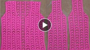 Quick EASY Crochet Women Sweater Vest Cardigan Pattern / New crochet sweater / Crochet top