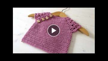How to crochet a pretty lace sleeve baby top / sweater
