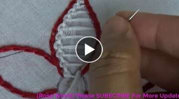 hand embroidery easy flower embroidery | Raised chain Stitch|chain stitch