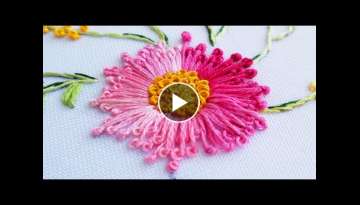 Hand Embroidery Very Easy Flower Embroidery for beginner