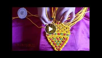 Full making tutorial of Handmade macrame ganpati. Step by step video. DIY Easy Macrame Ganesha.
