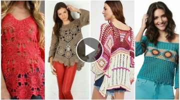 Top designer trendy fashion crochet lace flower top blouse dress design for high fashion ladies.