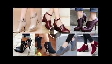 Jenuine Leather Ankle Boot women Branded Shoes High Heel Pump Shoes Designs 2020
