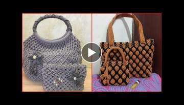 handmade stylish crochet handbags design patterns ideas