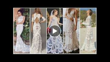 crochet lace pattern wedding dress/wedding gown/wedding outfits design