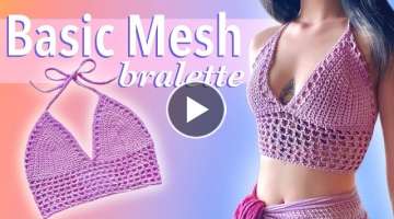 Basic Mesh Bralette for all sizes | DIY Crochet Tutorial