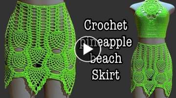 Crochet pineapple detailed skirt