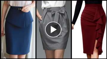 highly running and fabulous Plain women official skirts outfits ideas/pencil skirt/middi skirts d...