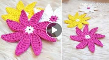 Diy Crochet Flower EASY How to crochet easy Flower Doily Coaster