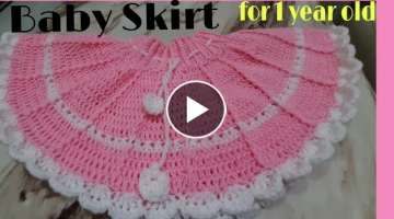 Crochet baby skirt for 1 year old baby girl hindi tutorial