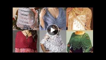 Top Class Crochet Fancy Lace Pattern Caplet Shawl Design Ideas Bridal Wear Caplet And Wrap Patte...