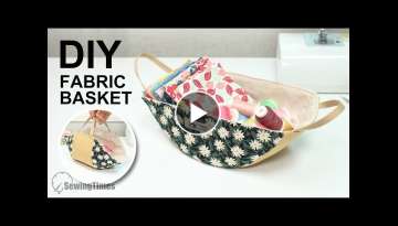 DIY SWING FABRIC BASKET | How to make fabric storage bins Sewing Pattern & Tutorial [sewingtimes]