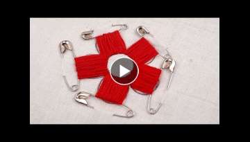 Hand embroidery 4 safety pin 2020 amazing flower trick hand embroidery