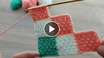 Super Easy Tunisian Croched Knitting Model Çok Kolay Çok Gösterişli Tunus İşi Örgü Modeli...