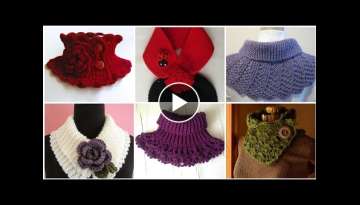 Very trendy and stylish crochet knitted colourful neck warmer design ideas for high fashion ladie...