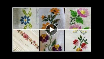 Most Beautiful Cross Stitch Hand Embroidery Patterns For Bedsheets Table Cover Cushion