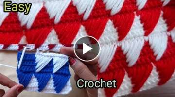 Long Loop Beautiful Crochet Stitch Pattern Design step by step