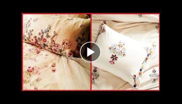 Top Class Hand Embroidered Pillow Cover Designs / Embroidery Pattern For pillow cover/Bedsheets
