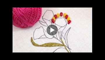 Hand Embroidery Amazing Trick# Sewing Hack With Hizab Pin#3, Easy Flower Embroidery Trick